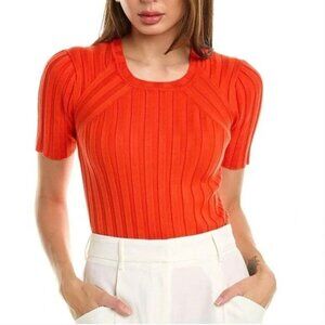 Cabi Perky Pullover Sweater Tiger Lily Orange M